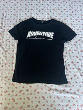 Forever 21 Black Adventure Seeker Graphic Tee